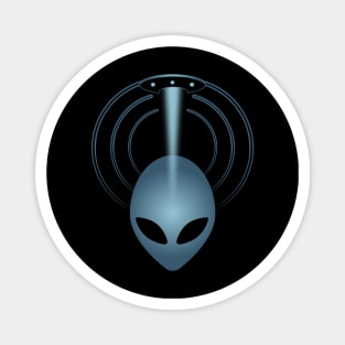 UFO Alien Head - Grey 11 Magnet